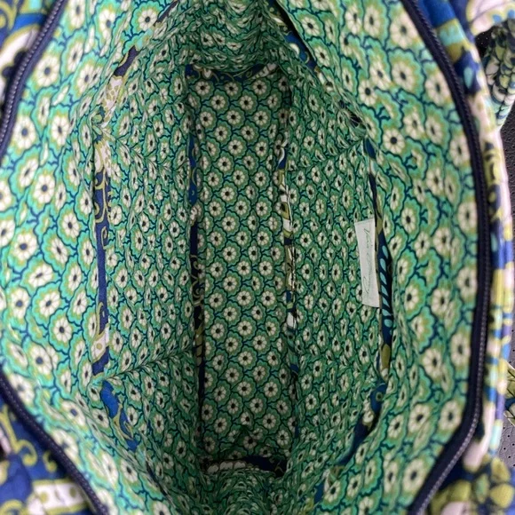 Vera Bradley Small Blue Green Quilted Tote - Picture 6 of 7